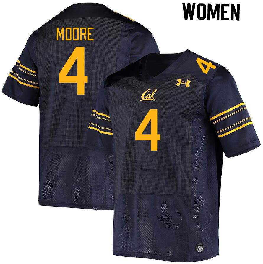 Women #4 Kaylin Moore California Golden Bears College Football Jerseys Stitched Sale-Navy